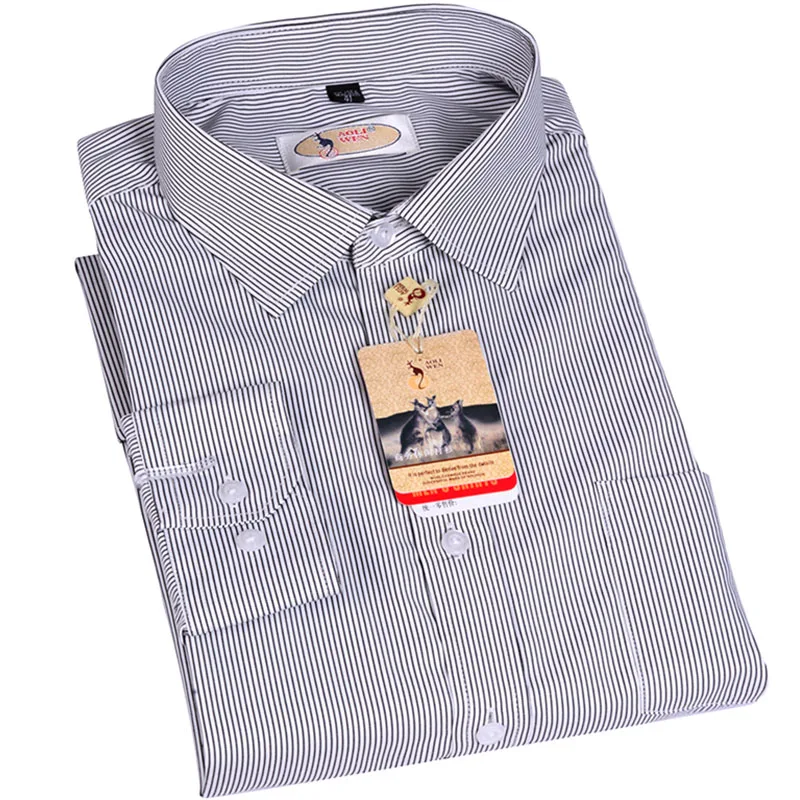 AOLIWEN Высококачественная Мужская рубашка с длинным рукавом деловая синяя и белая серая рубашка мужская деловая Повседневная рубашка с длинными рукавами - Цвет: G