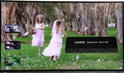 4 port HDMI Switch 4x1 Switcher Converter Adapter Support Audio 3D Video 720p 1080i 1080p Picture-in-Picture (PiP ) function-1