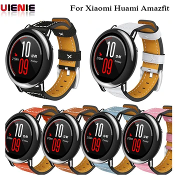 

20mm Leather Watchband For Huami Amazfit Bip Youth Replacement Classic Watch Strap For Huami Amazfit Sport Smart Watch 22mm