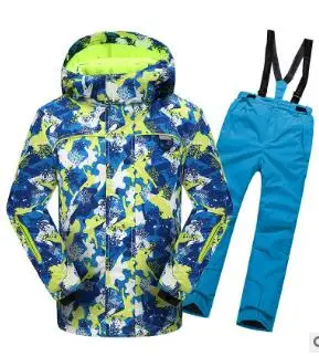Теплый зимний лыжный костюм набор для мужчин ветрозащитный водонепроницаемый лыжный Сноубординг Костюмы Набор Мужская горнолыжная куртка+ брюки бренд - Цвет: as show