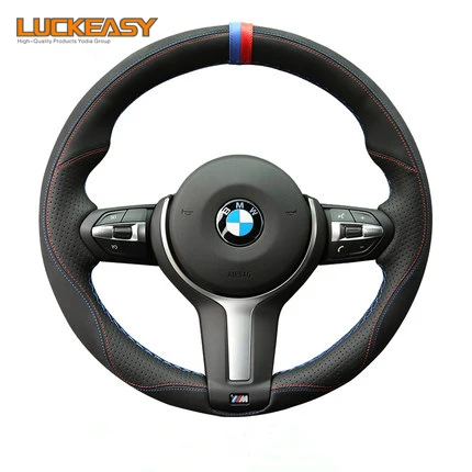 Черная кожа и углеродного волокна Чехол рулевого колеса автомобиля для BMW F33 428i F30 320d 328i 330i M3 M4 - Название цвета: Оранжевый