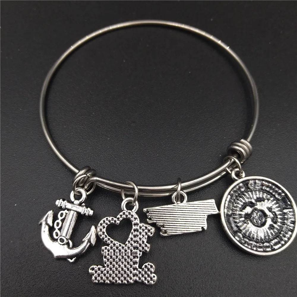 Браслет Шарм из полированной нержавеющей стали ручная работа|adjustable wire bangle|wire