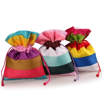 

20pcs/lot China stripe Silk Bag Wholesale Jewelry Packaging pouches Wedding party high-end gift candy bags 12x16cm Free shipping