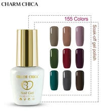 

CHARM CHICA Nude Nail Gel Polish UV Soak Off Manicurement Lacquer Nail Art Design Deep Green UV Gel Nail Polish