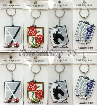 

20Pcs mixed popular Japanese anime Key Chains Pendant PVC Key Chains For Best Small gifts S467
