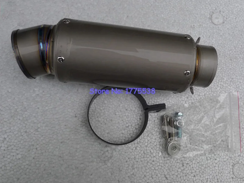 Identificación de la aleación de titanio: 51mm/54mm/57mm/61mm/63mm/65mm/67mm personalizado Escape del silenciador de la motocicleta Escape de Escape
