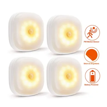 

Motion Sensor Night Light Wireless Wall Lamp Magnet Closet Lights Auto On/Off Stairs Bathroom Kitchen Emergency LED Night Lamps