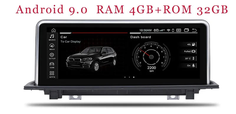 

New ID7 6-Core Android 9.0 Car DVD for BMW X1 F48 2016-2017 Original NBT System With BT 4+32GB Nand Flash Wifi Mirror Link GPS
