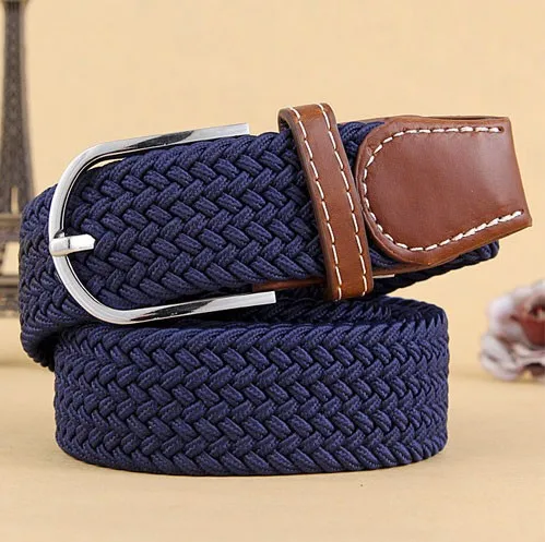 

hot 2019 Men's Casual Belts Elastic luxury belt gentleman mens Canvas belt jeans designer shirts pop belts for men black blue