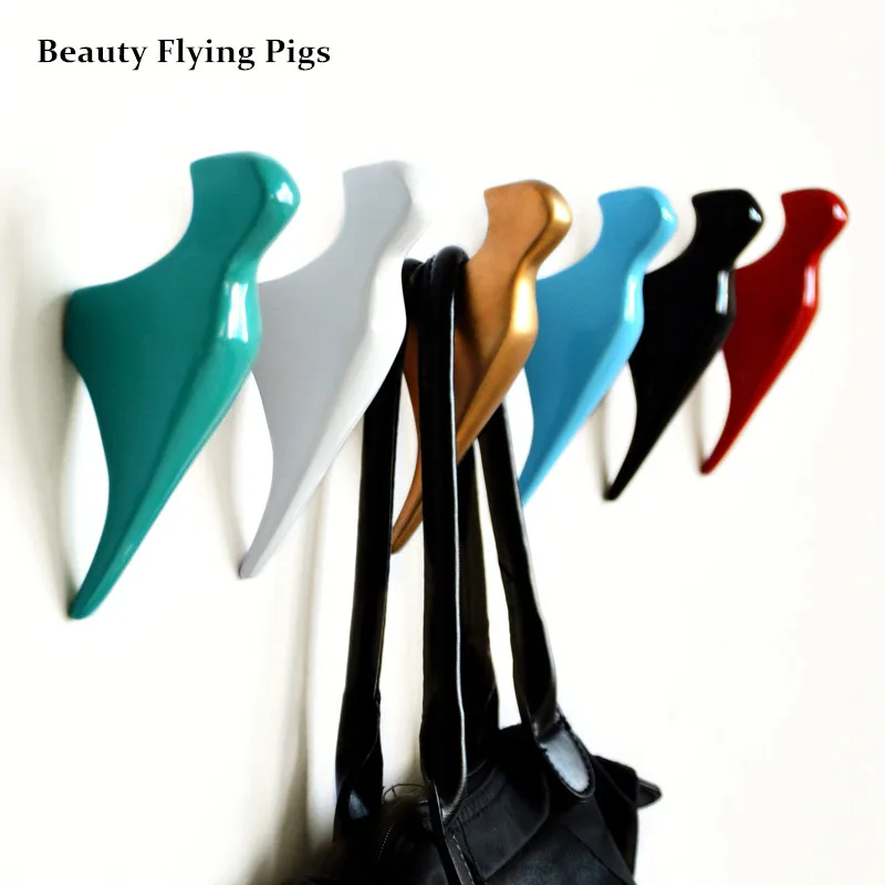 Creative Hook Bird design resin coat hanging clothes hook ...