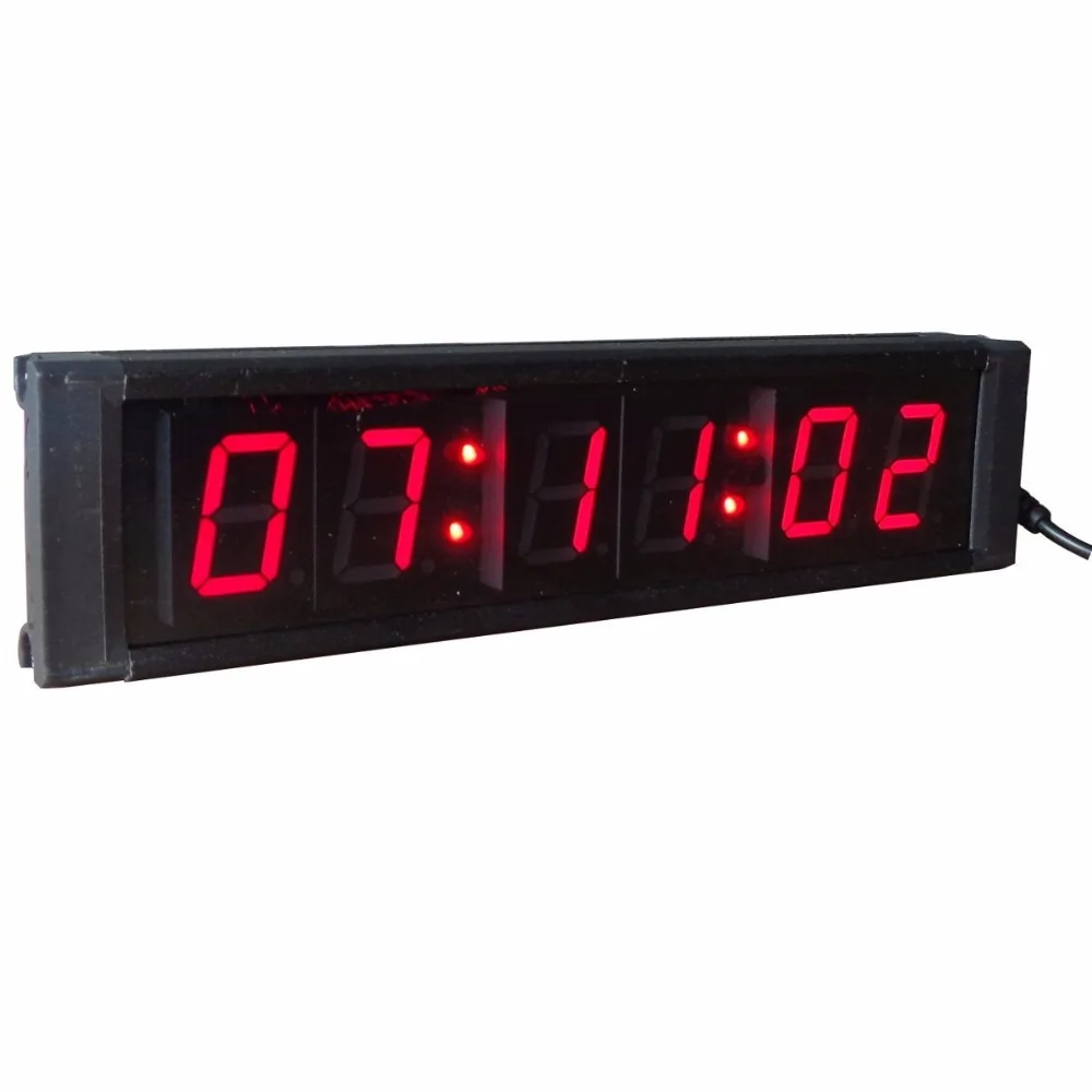 1'' 6Digits Mini HHMMSS LED Countdown Wall Clock LED Race Clock For