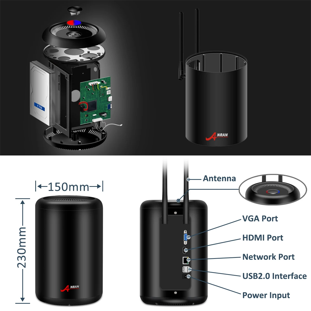 ANRAN1080P HD Wi-Fi камера системы безопасности 2MP 8 CH NVR набор беспроводная домашняя камера видеонаблюдения система в помещении и на открытом воздухе IP камера