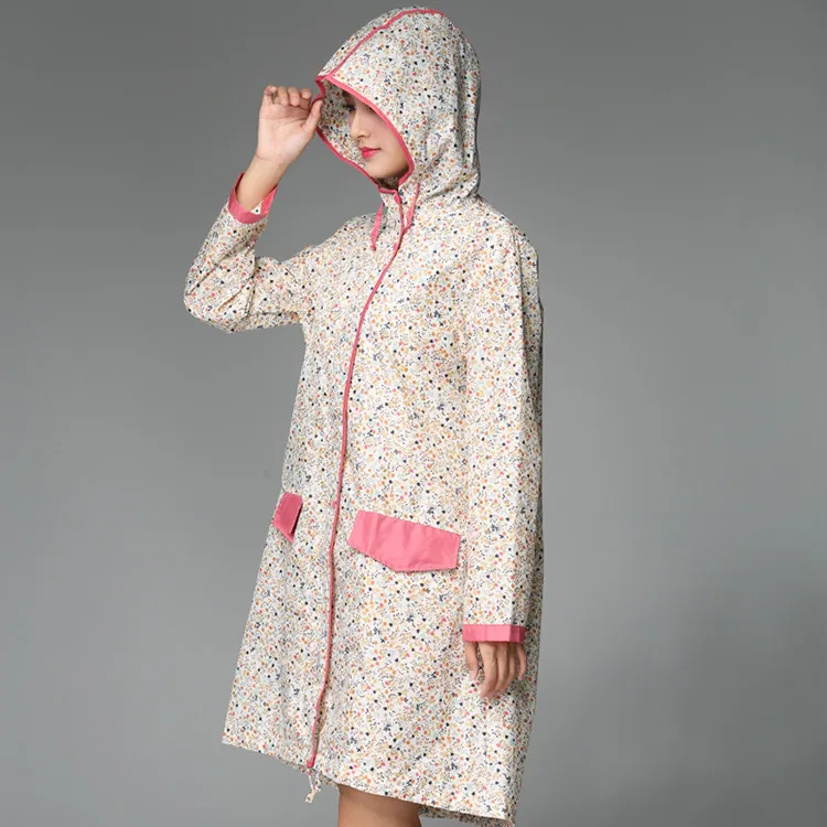 

OUTDOOR FASHION WOMEN GIRLS SMALL FLOWERS RAINCOAT TRAVEL WATERPROOF RAIN COAT RAIN JACKET FREE SHIPPING