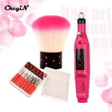 Профессиональный 1 комплект 6 Биты 20000 ОБ/мин Электрический Маникюрный машина для ногтей художественная ручка Педикюр ног Уход за ногтями Набор+ щетка S36