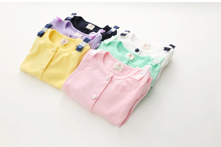 2018 Spring Autumn Fashion Cute Princess Elegant Child Baby Kids Girl Pure Solid Colour O Neck Lace Long Sleeve Cardigan Top (24)