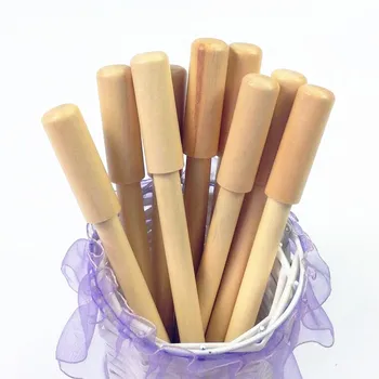 

30pcs/lot Large stock! New style Schima superba ballpoint pen with cap Nice gift wooden roller ball pen office school supplies