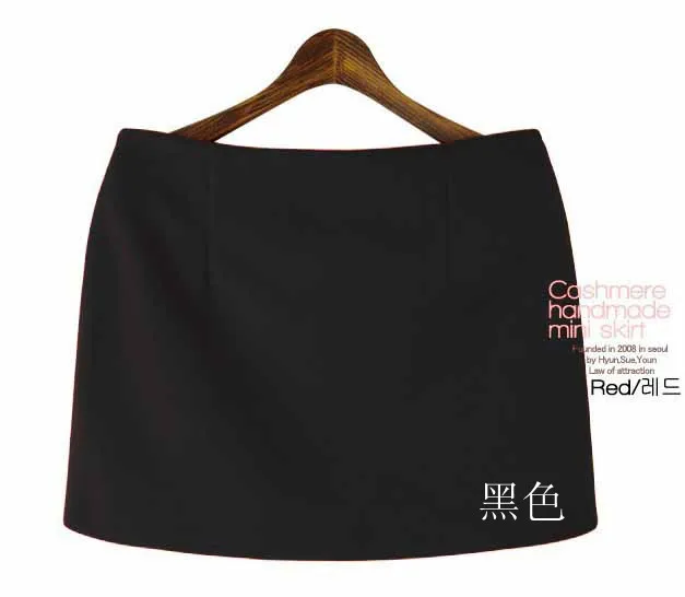 Danjeaner S-3XL осень зима женские шерстяные мини юбки корейская мода ярких цветов размера плюс повседневные юбки Облегающие юбки-карандаш - Цвет: black