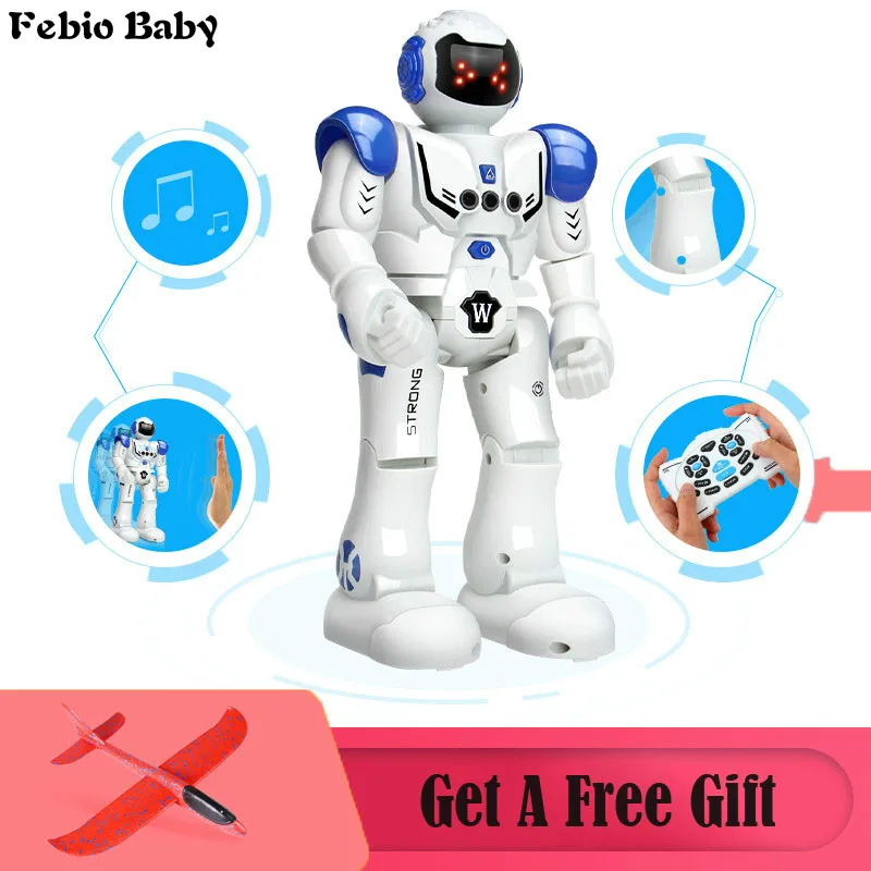

2019 New Baby Robot USB Charging Dancing Gesture Action Figure Toy Robot Control RC Robot Toy for Boys Children Birthday Gift