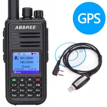 ABBREE DMR AR-UV380(gps) рация VHF UHF Двухдиапазонная 136-174& 400-480MHz Dual Time slot Tier 1& 2 Digital/Analog+ USB кабель