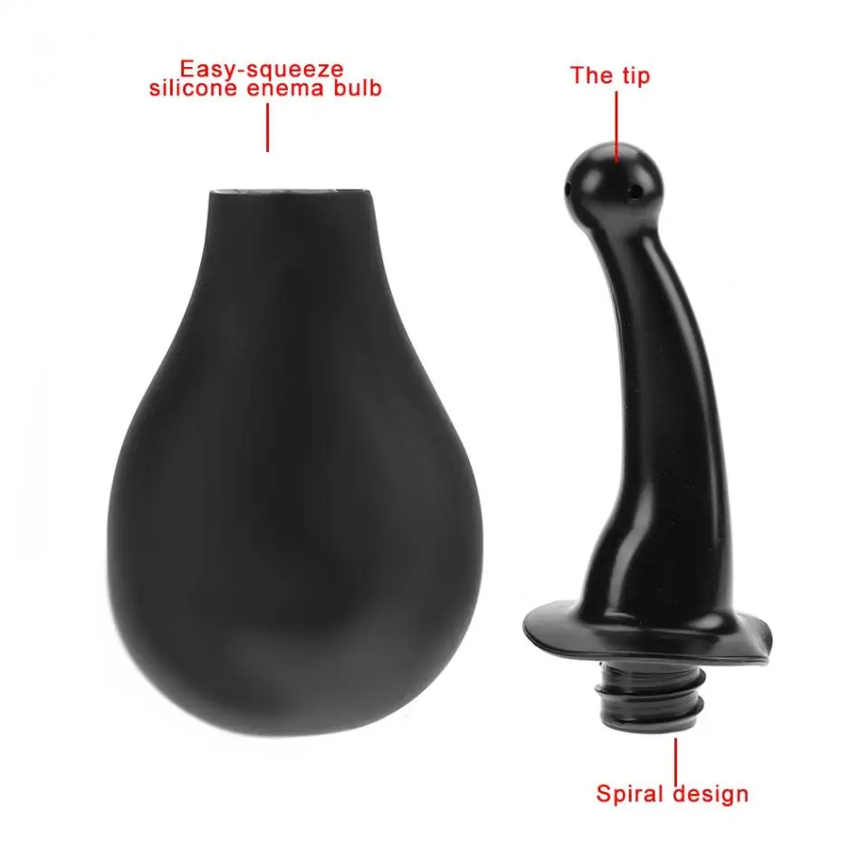 Черный унисекс Силиконовый анальный вибратор двойной клизмы лампы Портативный вагинальная Чистка комплект анальный очиститель