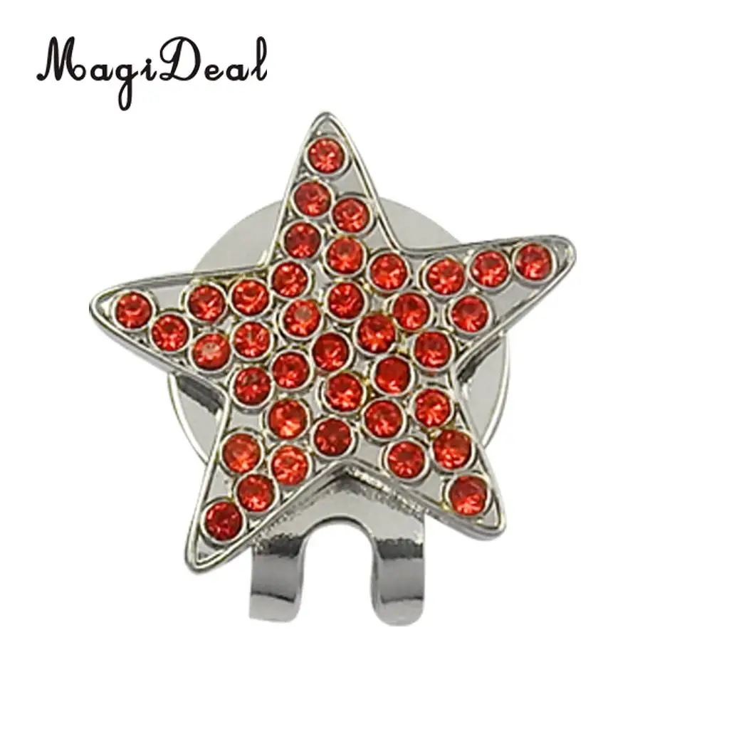 MagiDeal Golf Bling пентаграмма мяч для гольфа маркер с магнит, заколка на шляпу подарок для гольфа случайный цвет, 1 шт