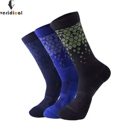 VERIDICAL Компрессионные носки для мужчин дышащие сотовые Нескользящие мужские короткие носки 3 пар/лот хлопок хорошее качество сетка мужские