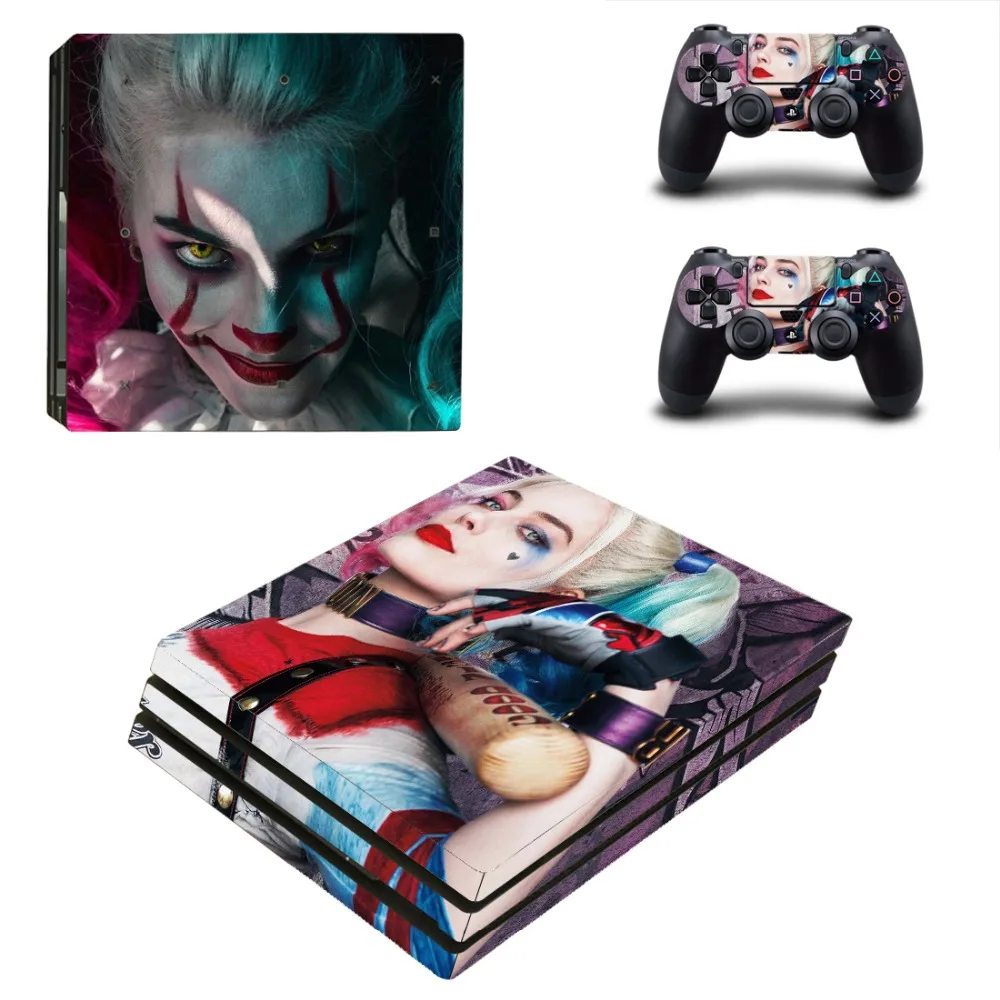 

Harley Quinn and Joker PS4 Pro Skin Sticker Decal Vinyl for Sony Playstation 4 Console and 2 Controllers PS4 Pro Skin Sticker