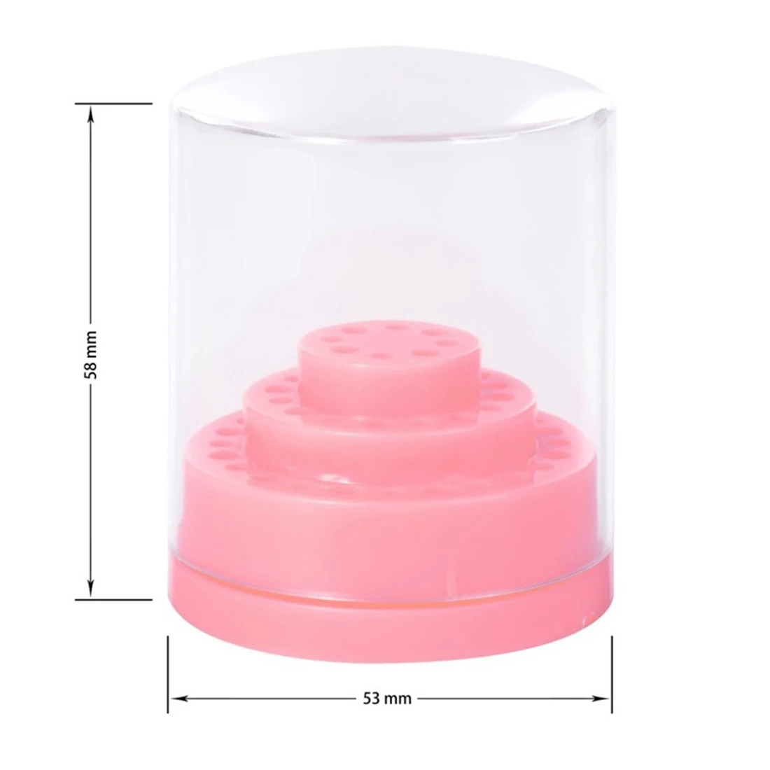 

Hot 48 Holes Nail Drill Bit Holder Exhibition Stand Display With Acrylic Cover Pro Nail Art Container Storage Box Manicure Tool