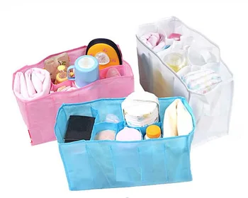 

DHL 100pcs Portable Outdoor Travel Nappy Bags Baby Diaper Nappy Water Bottle Storage Inner Liner Changing Divider Organizer Bag