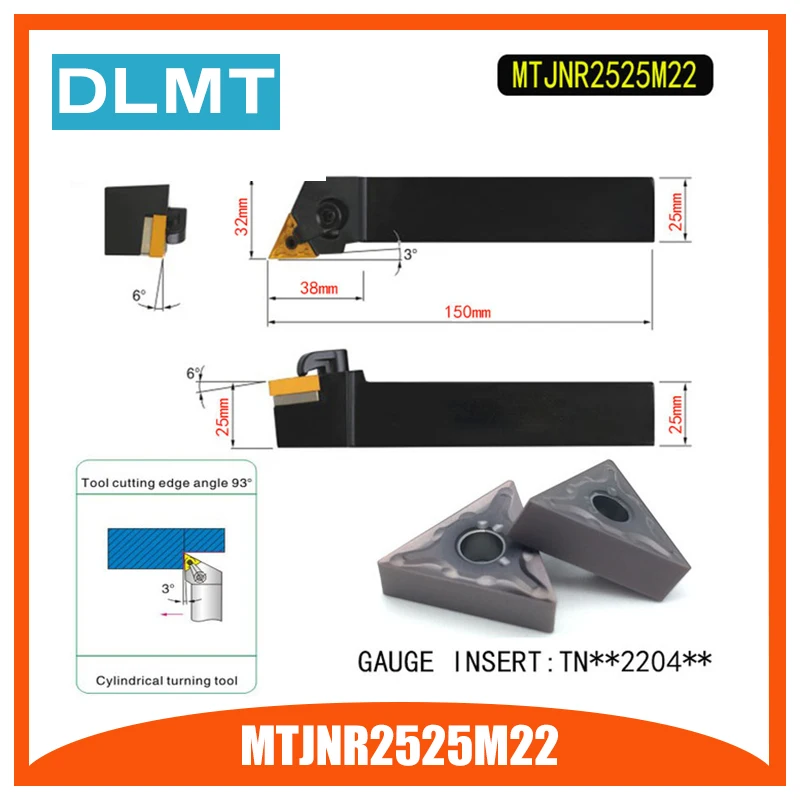 Держатель внешнего токарного инструмента MTJNR2525M22 93 градуса для TNMG220404 TNMG220408