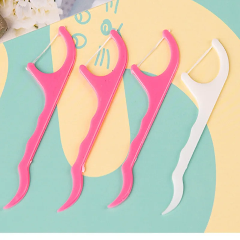 25pcs/pack l Brush Teeth Stick Toothpicks Floss Pick Oral Care