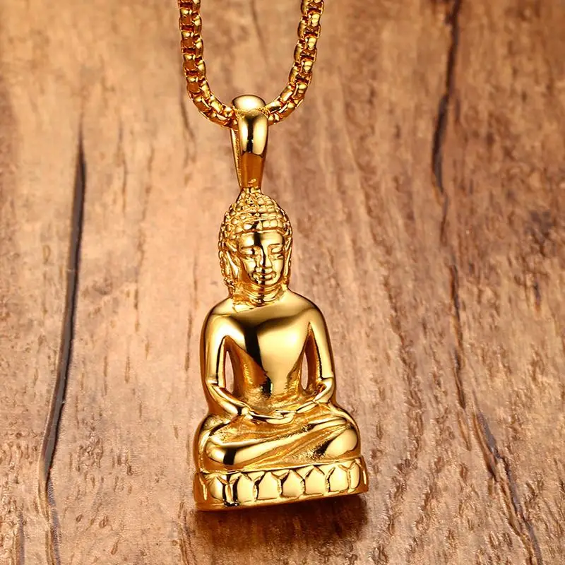 Mens Buddha Pendant Necklace Bodhisattva Amulet Talisman Necklaces in ...