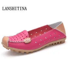 Lanshitina/ г.; женская повседневная обувь; кожаные лоферы на плоской подошве; мягкая женская обувь без застежки; Мокасины Дышащая обувь для вождения