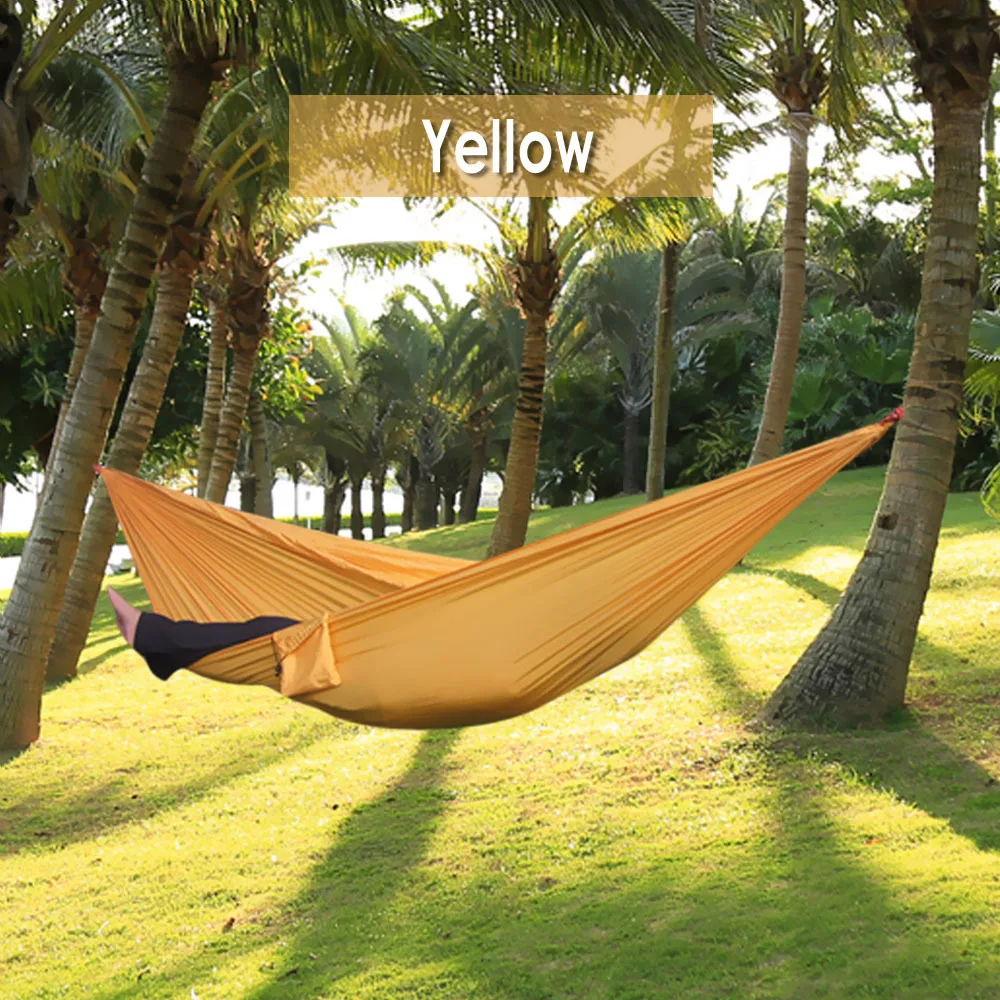 Outdoor One Person Assorted Color Parachute Nylon Fabric Hammock