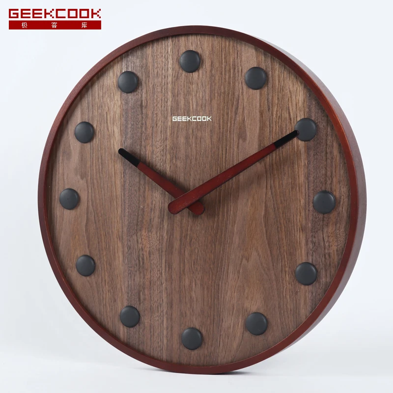 GeekCook 14 дюймов не отражающие деревянные настенные часы реверси простые спальные