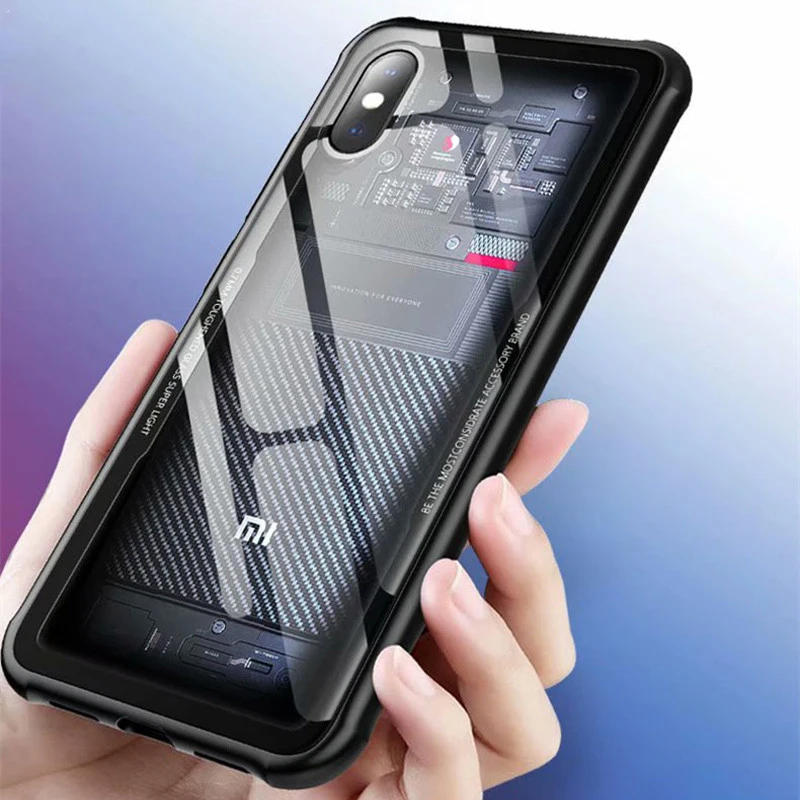 

Tempered Glass Case For Xiaomi Mi8 Mi 8 Explorer Edition Back Cover Soft TPU Frame Hard Case For Xiaomi Mi 8 Phone Cases