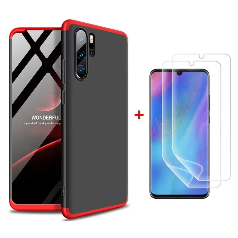 Чехол для Huawei P30 Lite Pro 3 в 1 матовый 360 полная защита Тонкий чехол P20 P10 P9 Plus |