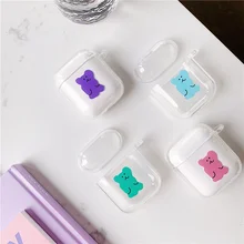 Корейский мультяшный медведь милый bluetooth чехол для наушников apple