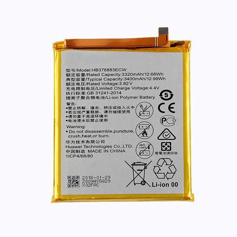 

Original Huawei HB376883ECW Rechargeable Li-ion phone battery For Huawei P9 Plus 3400mAh VIE-AL10