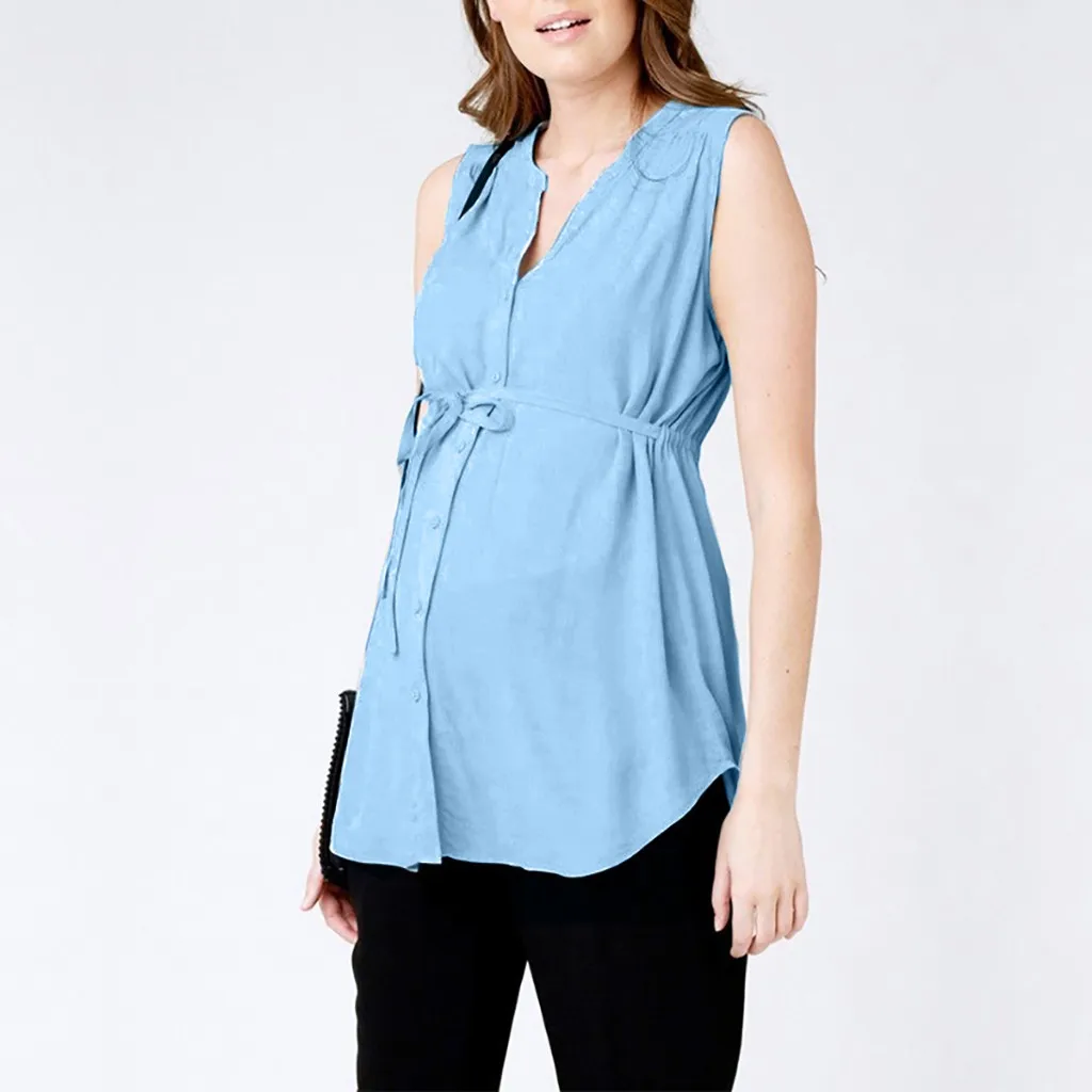 Женская рубашка для беременных, высококачественная ткань, блузка для кормления без рукавов, летняя блузка для женщин, camiseta lactancia