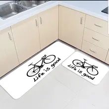 Ковровые Коврики для кухни для напольного коврика 2 шт. кухонные подстилки И КОВРИКИ НАБОР современная жизнь велосипед спальня Коврики Дверные для гостинной