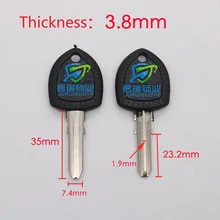 10 шт. x двойной слот поезд глава ключ эмбрион дом ключ замена лезвия Длина 35 мм JF024