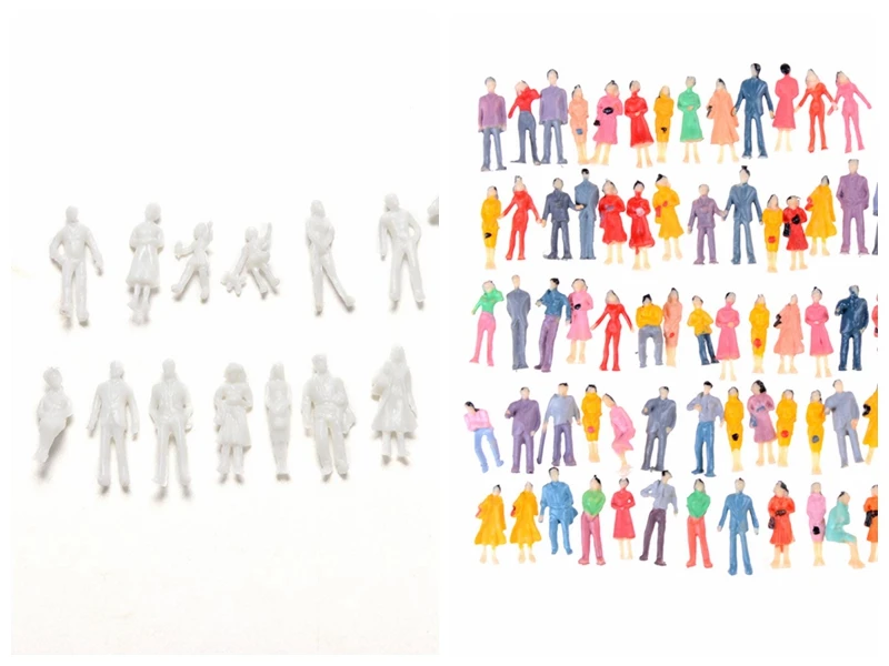 

10/100pcs Model People Scale Mix Painted Model People Landscape ABS Train Park Street Passenger People Figures 1:50/1:100/1:150