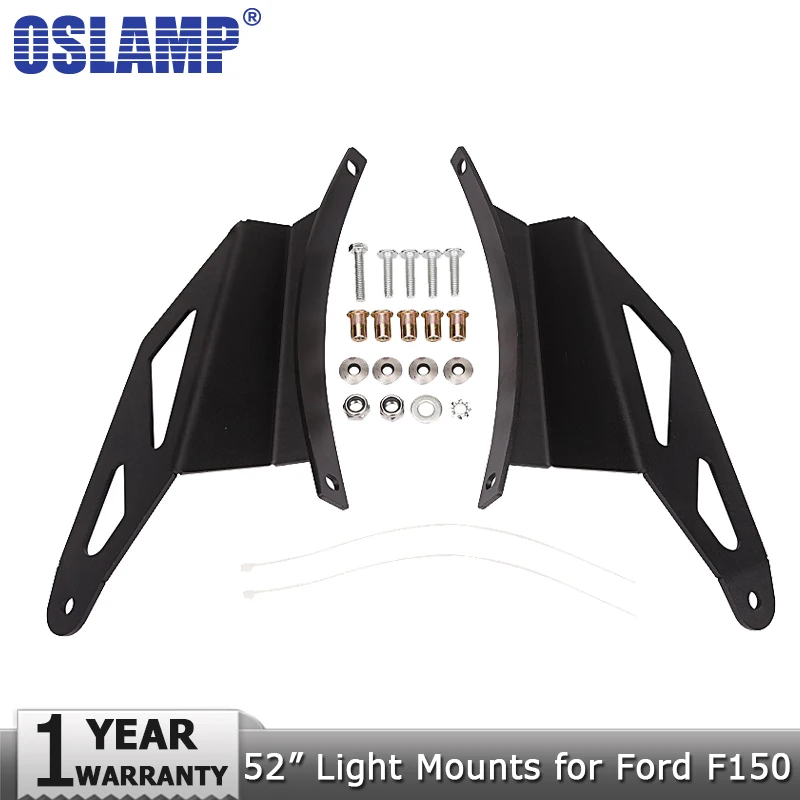

Oslamp 52" Curved Led Light Bar Roof Mounts Led Work Light Bar Upper Windshield Mounting Brackets for Ford F150 2004-2014