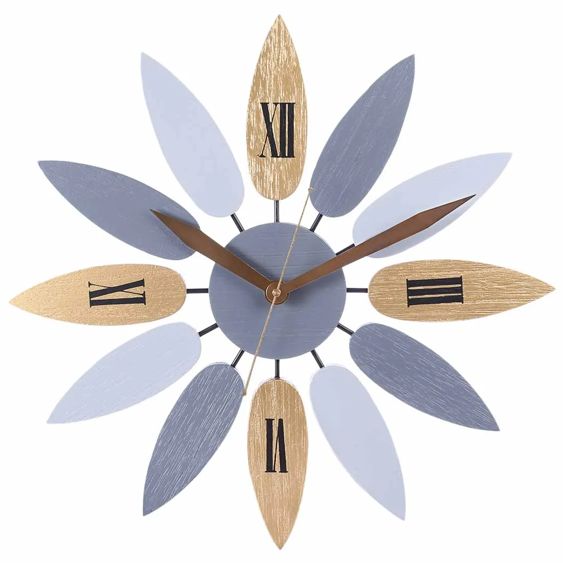 

New Sale 47cm Nordic Style Creative Simple Hollow Leaf Silent Wall Clock Home Office Ornament Large Decorative Hanging Clocks