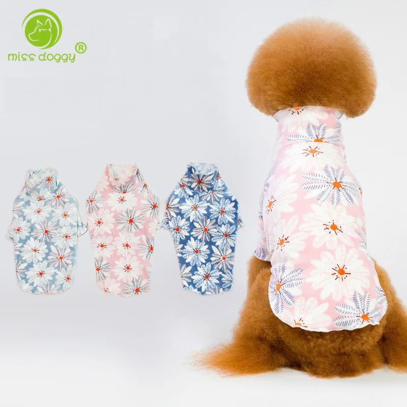 2018 New Autumn Printed Design Pet Dog Shirt Soft Breathable Clothes for Dogs High Collar Warm Bottoming Chihuahua Vests | Дом и сад