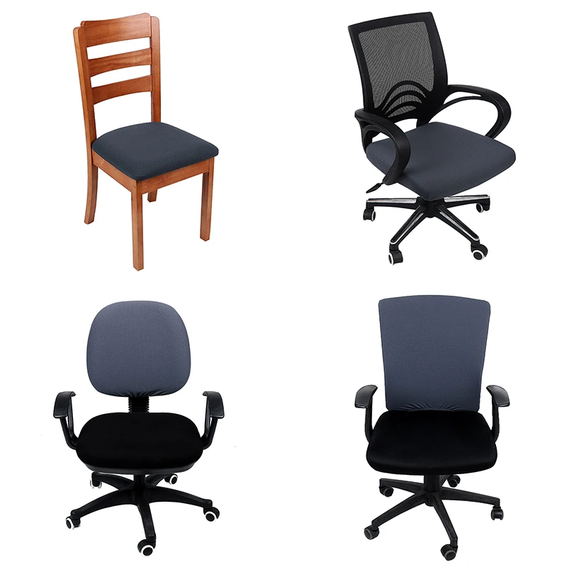 

Modern Kitchen Office Spandex Stretch Chair Cover Solid Color Durable Seat Protector Cover Elastic Seat Case For Dining Room
