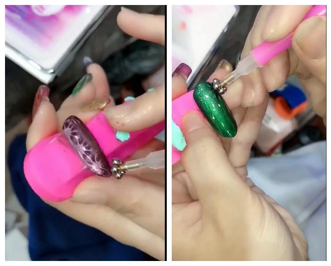 Elite99 цветочный магнит 1 шт. двуглавая магнитная палочка для украшения ногтей Гель-лак «кошачий глаз» лак 3D эффект сильный DIY магнитный