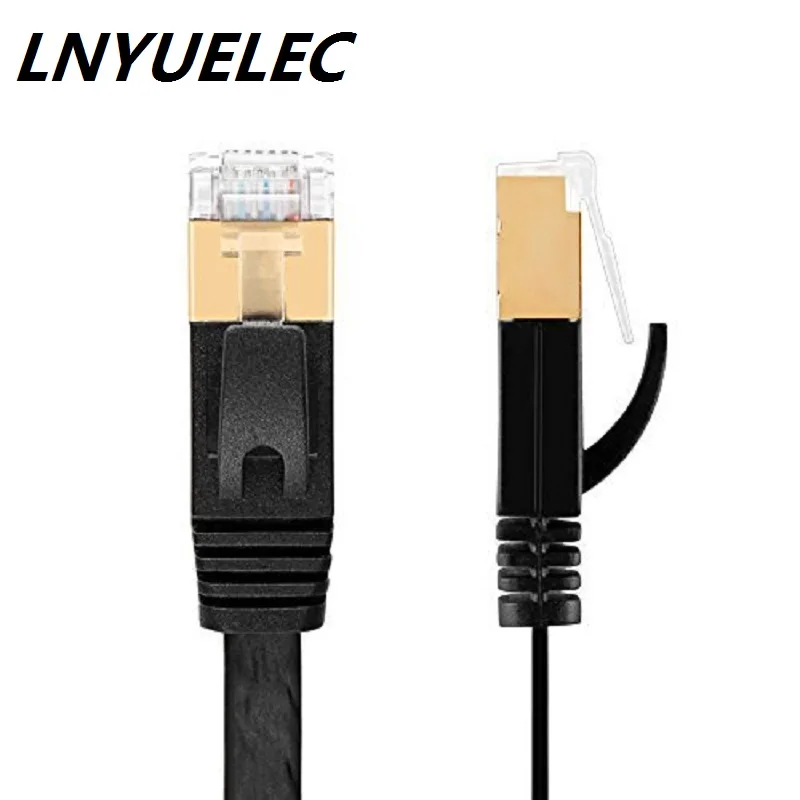 

0.5m 2m 3m 1.5ft 5ft 10ft 6ft 3FT 1M CAT7 RJ45 Patch flat Ethernet LAN Network Cable For Router Switch gold plated