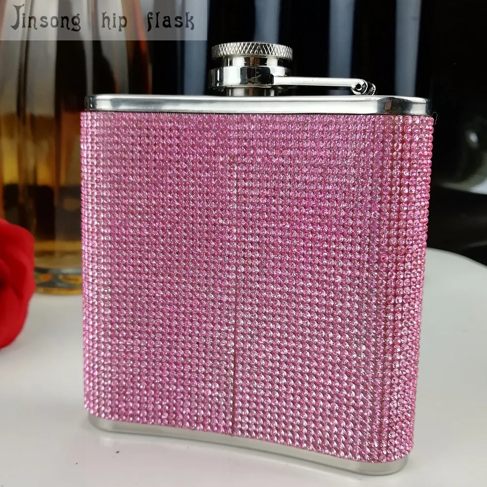 stainless steel with diamond hip flask ,Special hip flask for Ladies